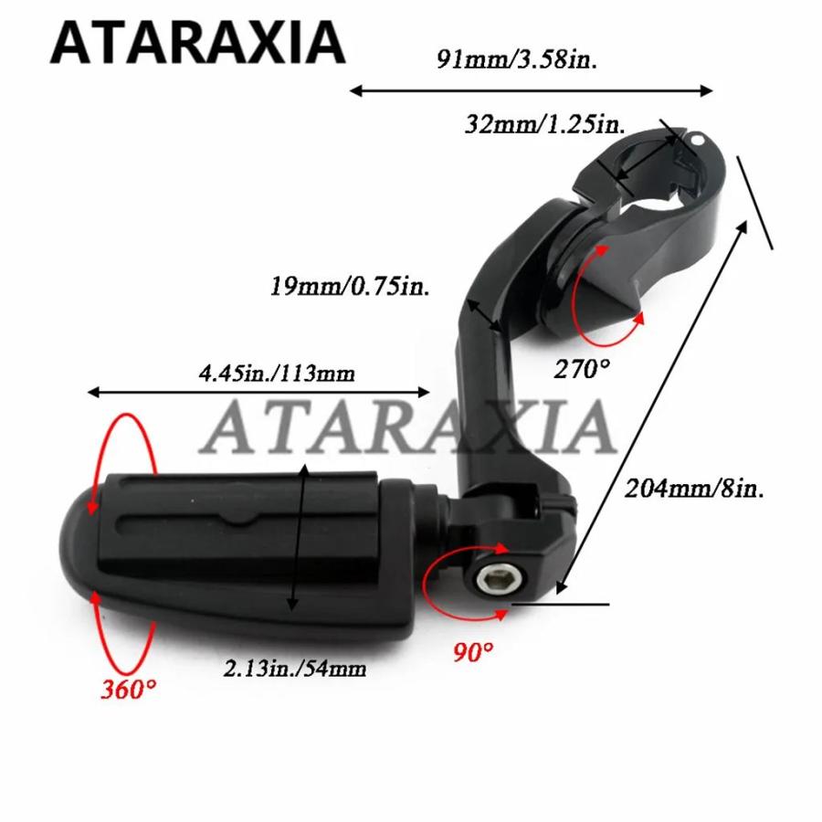 並行輸入品 1-1/4インチ 32MM フットペグ フットレスト ショートマウント クラッシュエンジンガード バイクペグ ハーレーツーリ_8