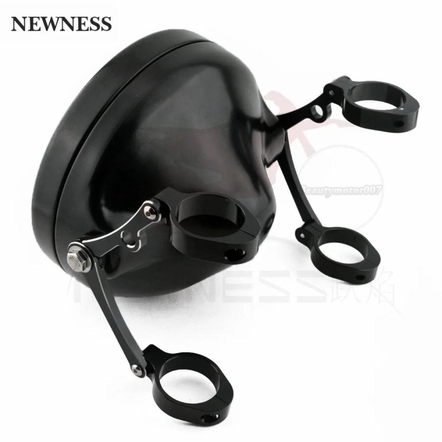 並行輸入品 7インチバイクLEDヘッドライトハウジング汎用バイクヘッドライト取り付けブラケットヘッドライト ホンダ用の画像