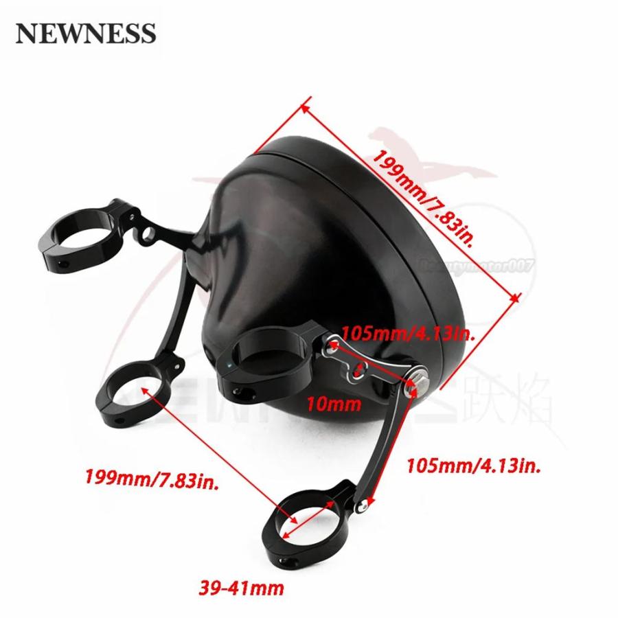 並行輸入品 7インチバイクLEDヘッドライトハウジング汎用バイクヘッドライト取り付けブラケットヘッドライト ホンダ用の画像