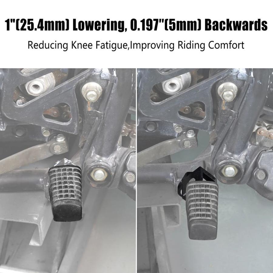 並行輸入品 1987-2018年式カワサキKLR650バイク用フットペグ 大型フットレスト/1インチフットペグ下降ブラケット カワサキKLR650_5
