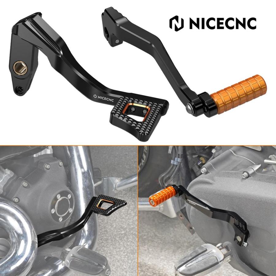 並行輸入品 NICECNC バイクフットブレーキペダル/ギアシフターシフトレバー ハーレーダイナ ファットボブ FXDF 2008-2017 ワイド_7