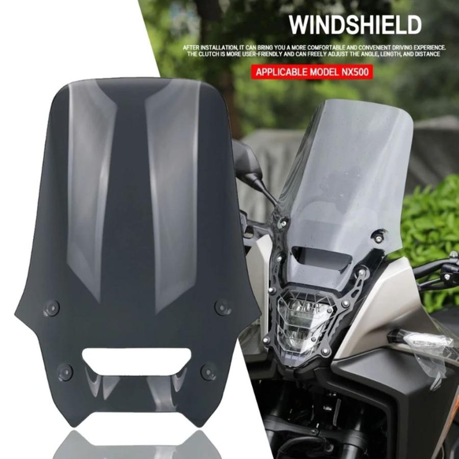 並行輸入品 ホンダ NX400 バイクフロントガラス風防カスタムバイザー高増加厚みフロントガラスアクセサリーの画像