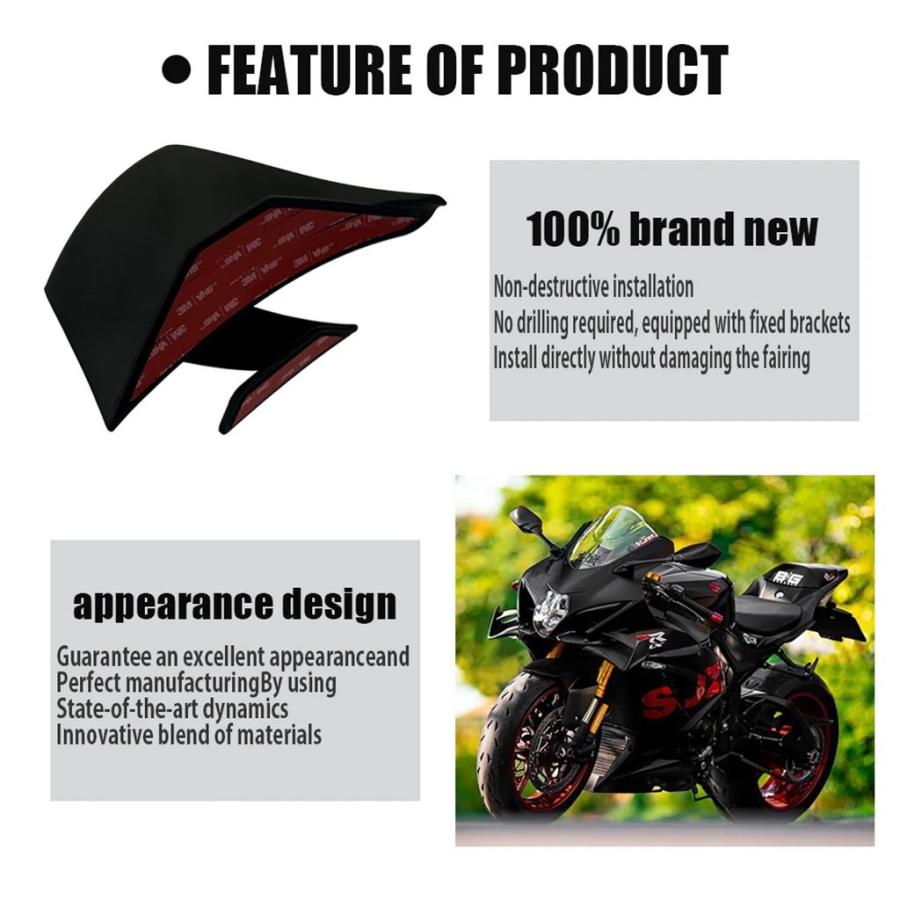 並行輸入品 スズキ GSX-R1000 GSXR1000R GSXR1000S 2017-2022 バイクアクセサリー BULE フェアリング固定翼側エア力学エルロン_9