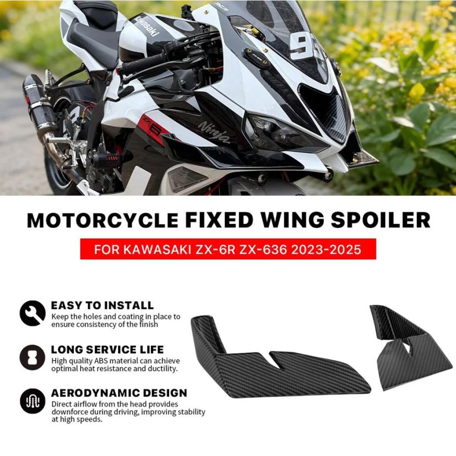 エアロスポーク　フロント 並行輸入品 カワサキ ZX-6R ZX6R ZX636 2023-2025 スポイラー フロント