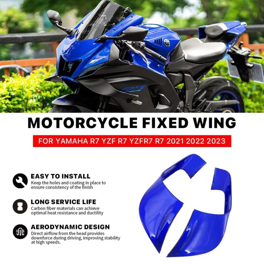 並行輸入品 バイク固定翼 ヤマハYZF-R7 YZFR7 2021 2022 2023 ブルー