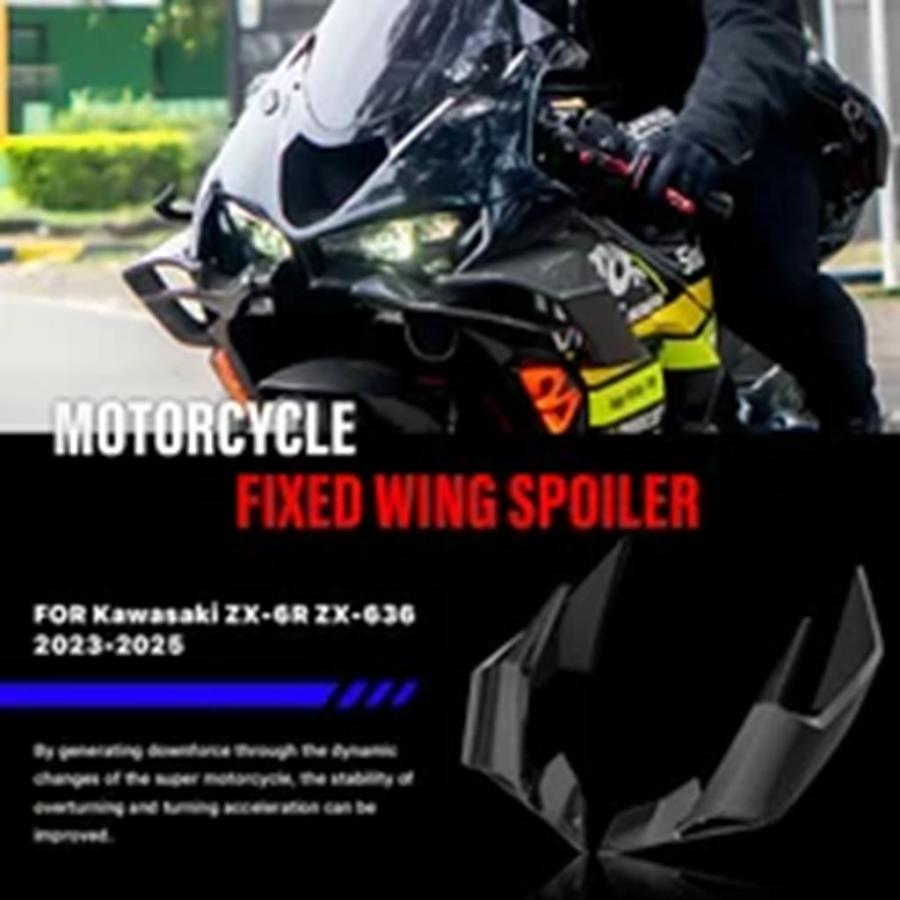 並行輸入品 カワサキ ZX-6R ZX6R ZX636 2023-2025 スポイラー ウィングレット バイク グリーン フェアリング 固定翼 フェアリン