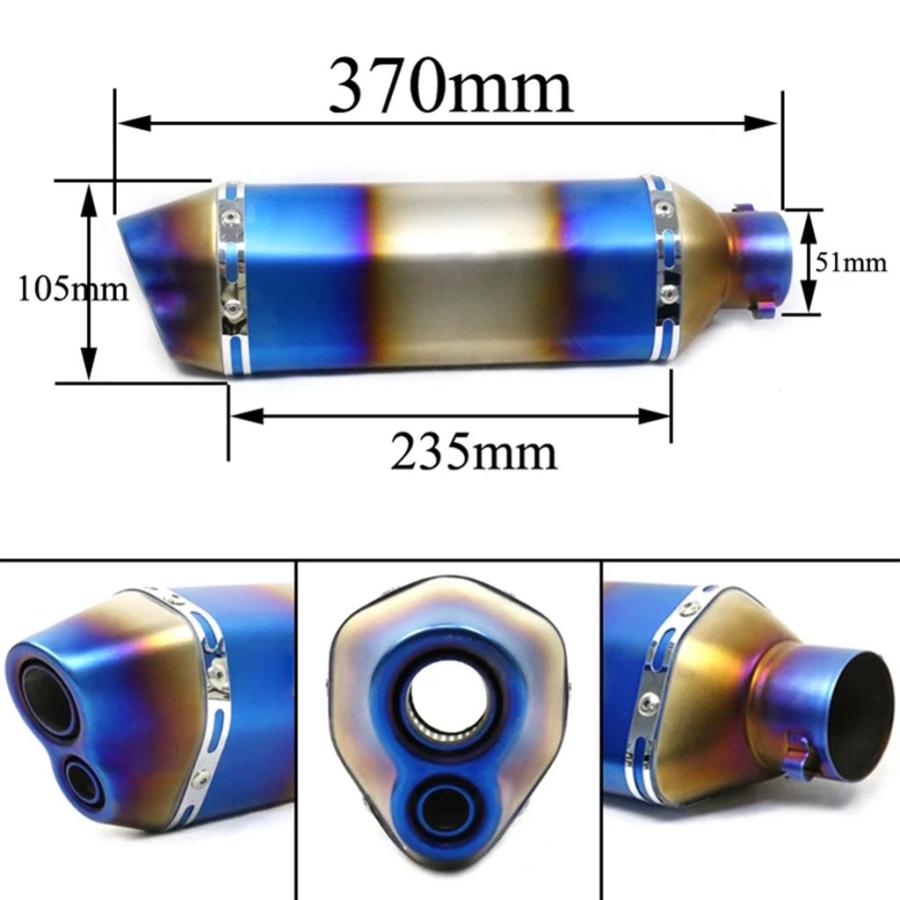 並行輸入品 51 MM汎用バイク排気 DB キラーマフラーレーザーレーシングパイプエスケープモト MT09 MT07 CBR1000 CBR600 Z800 Z90の画像