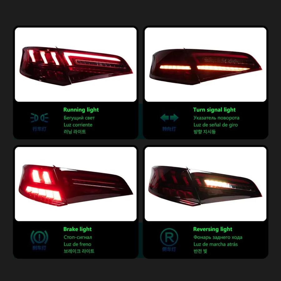 並行輸入品 Z-TOYO ライトアウディ A3 LED テールライト 2013-2019 S3 スポーツバックリアランプ DRLの画像