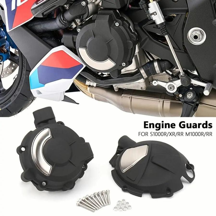 並行輸入品 バイクブラックエンジンフードクラッチ保護カバー BMW S1000R S1000XR S1000RR M1000R M1000RRの画像