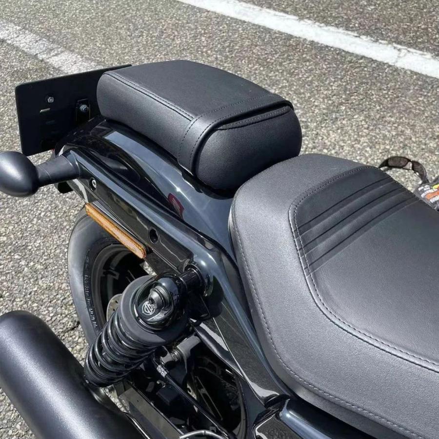 並行輸入品 ナイトスター975 2022 2023 バイク用 ブラック パッセンジャーリアシートパッド PUレザー ピロークッションシート ハ_2