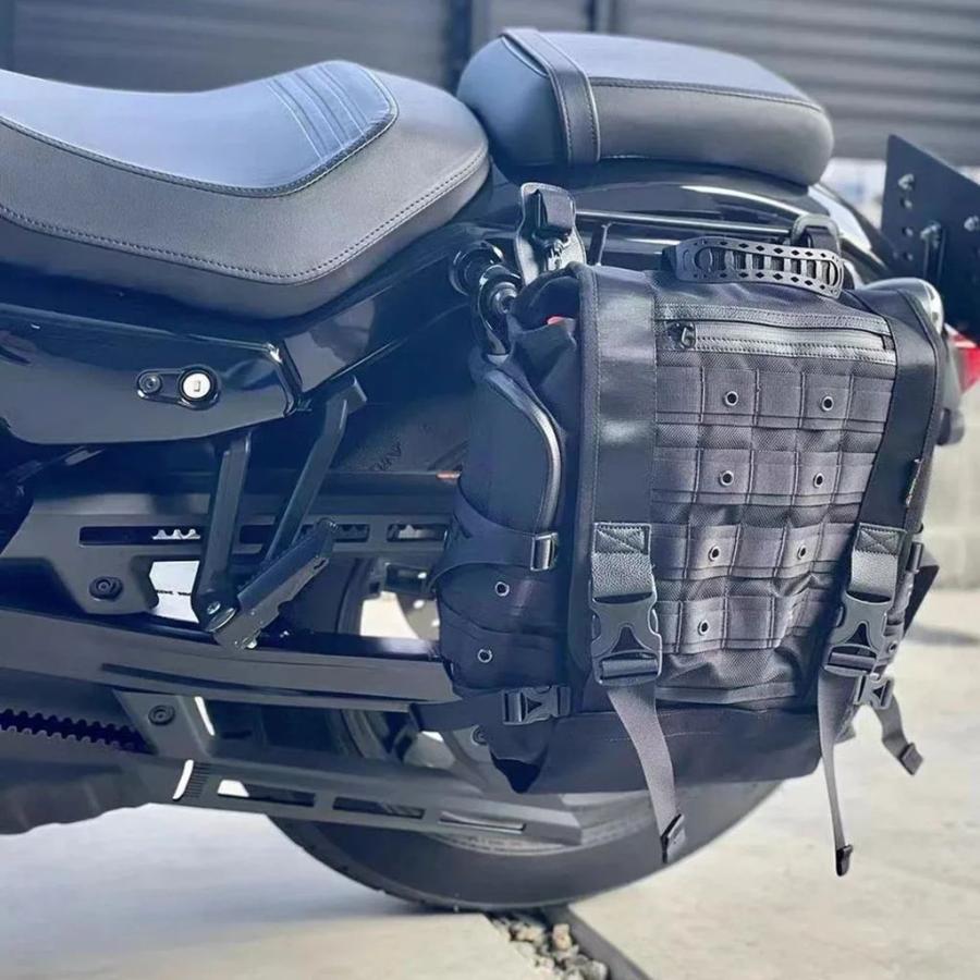 並行輸入品 ナイトスター975 2022 2023 バイク用 ブラック パッセンジャーリアシートパッド PUレザー ピロークッションシート ハ_3