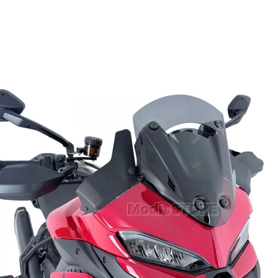 並行輸入品 マットブラックデフレクターペア ドゥカティ ムルティストラーダ V2/S 2025用 - 強化バイク風防アクセサリーの画像