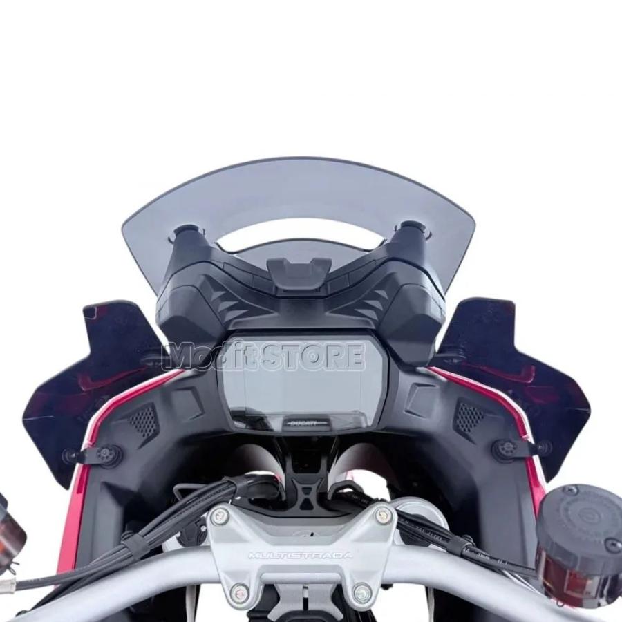 並行輸入品 マットブラックデフレクターペア ドゥカティ ムルティストラーダ V2/S 2025用 - 強化バイク風防アクセサリーの画像
