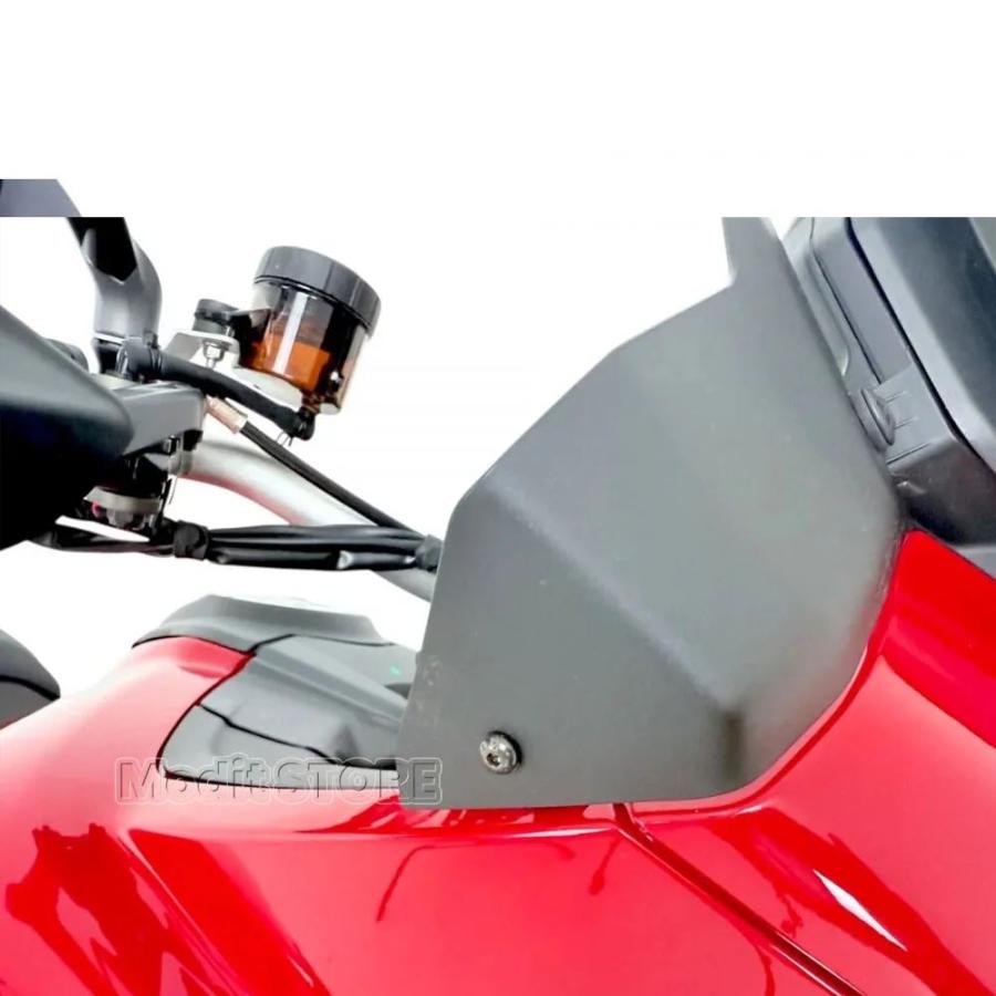 並行輸入品 マットブラックデフレクターペア ドゥカティ ムルティストラーダ V2/S 2025用 - 強化バイク風防アクセサリーの画像