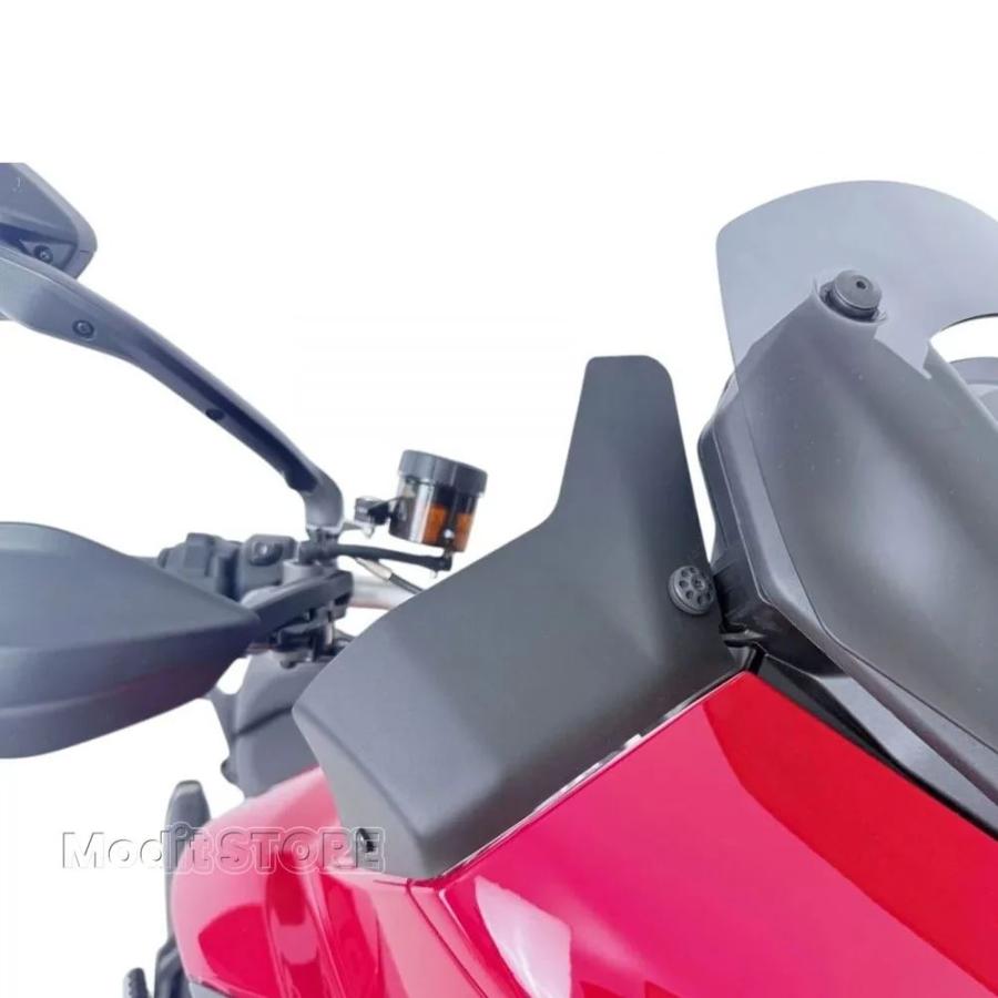 並行輸入品 マットブラックデフレクターペア ドゥカティ ムルティストラーダ V2/S 2025用 - 強化バイク風防アクセサリーの画像