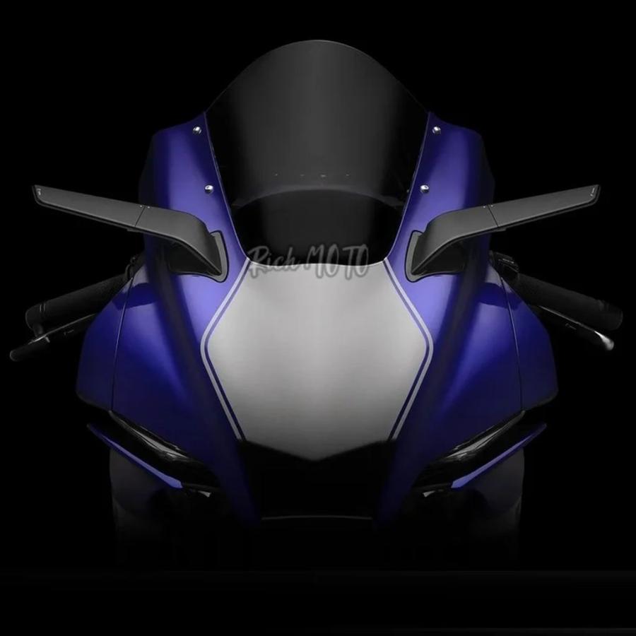 並行輸入品 ヤマハR1R6R7カスタム固定翼バックミラー イタリア同型ウィング付きリバースミラーの画像