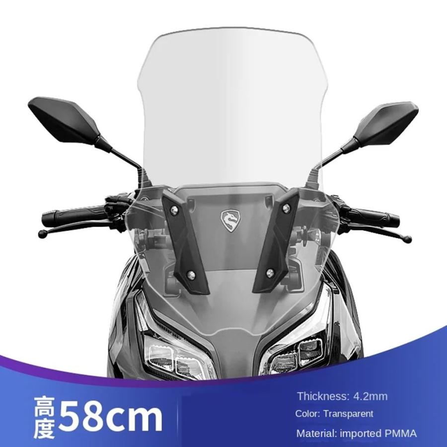 並行輸入品 ZONSEN CYCLONE RT2 カスタム用 ハイフロントガラス 高精細クリアフロントガラスパネル Fの画像