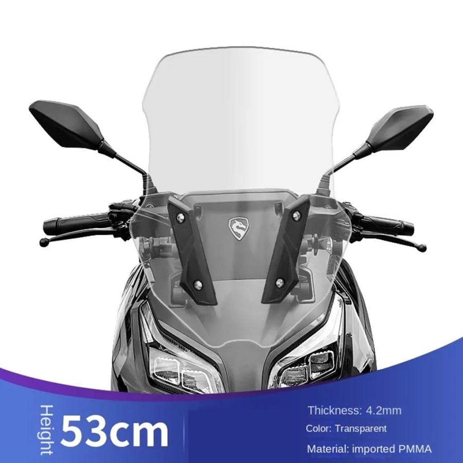 並行輸入品 ZONSEN CYCLONE RT2 カスタム用 ハイフロントガラス 高精細クリアフロントガラスパネル Fの画像