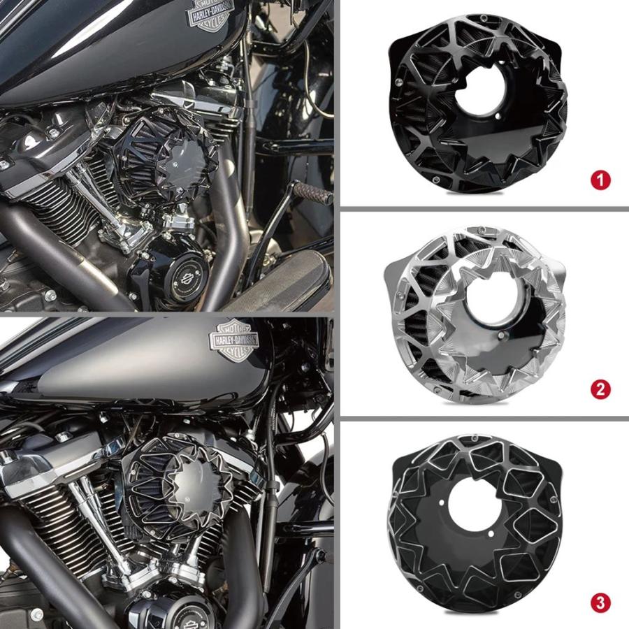 並行輸入品 ハーレー スポーツスター 883 XL883L XL1200T スーパーロー IRON883 48 72 1991-2023用 クロス エアクリーナーの画像