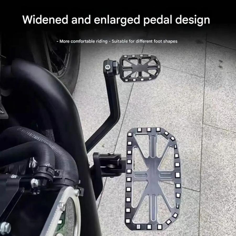 並行輸入品 ベンダナポレオンボブ500バイク部品用フロントリアペダル 助手席用フットレスト 拡大滑り止めペダル_7
