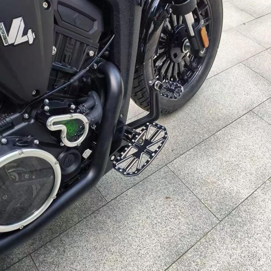 並行輸入品 ベンダナポレオンボブ500バイク部品用フロントリアペダル 助手席用フットレスト 拡大滑り止めペダル_9