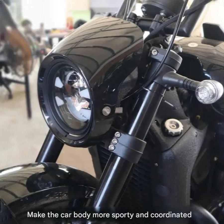 並行輸入品 Benda ダークフラグ 500 オリジナルヘッドライト豚ヘッドカバーレトロフロントガラスウィンカー装飾フロントガラス_5