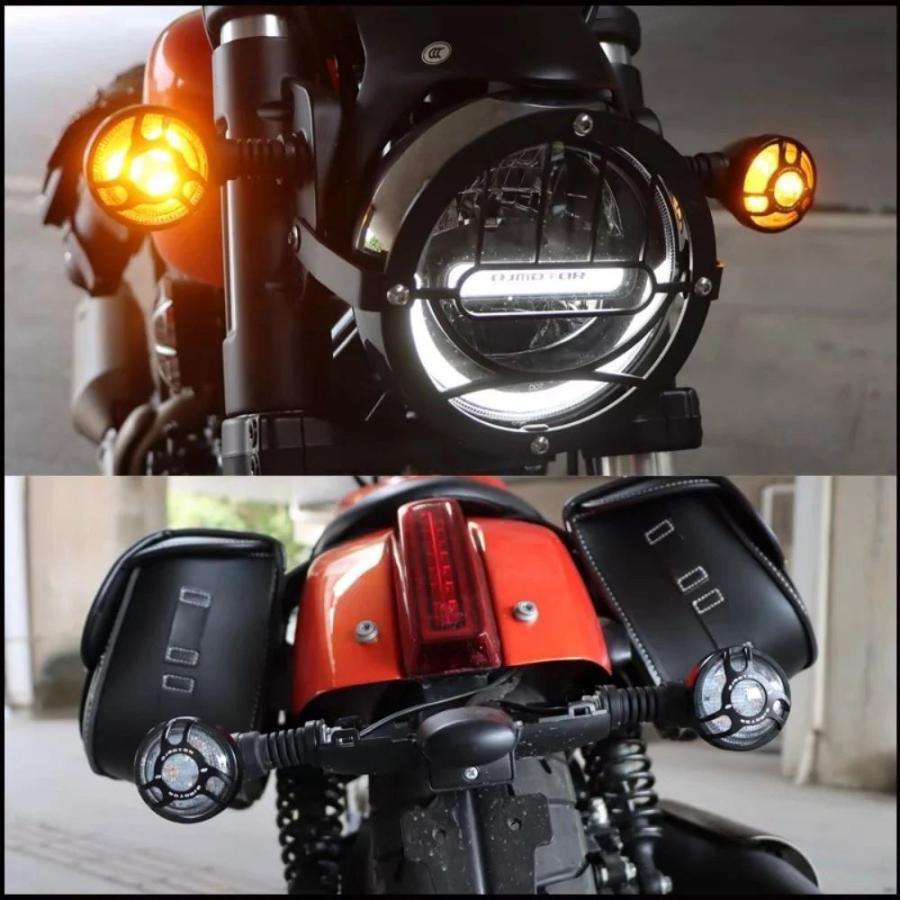 並行輸入品 QJMOTO SRV350 フロントリアウインカー保護カバー QJ SRV300s ウインカー装飾シェルレトロランプシェード_10