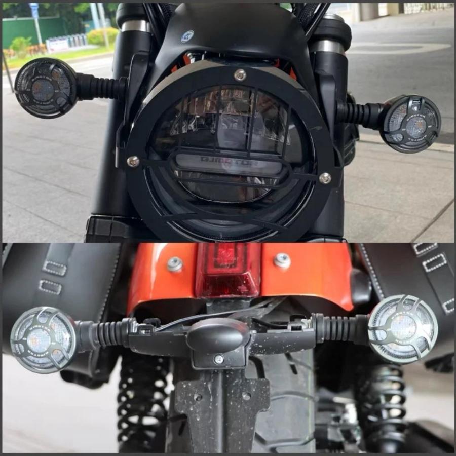 並行輸入品 QJMOTO SRV350 フロントリアウインカー保護カバー QJ SRV300s ウインカー装飾シェルレトロランプシェード_12