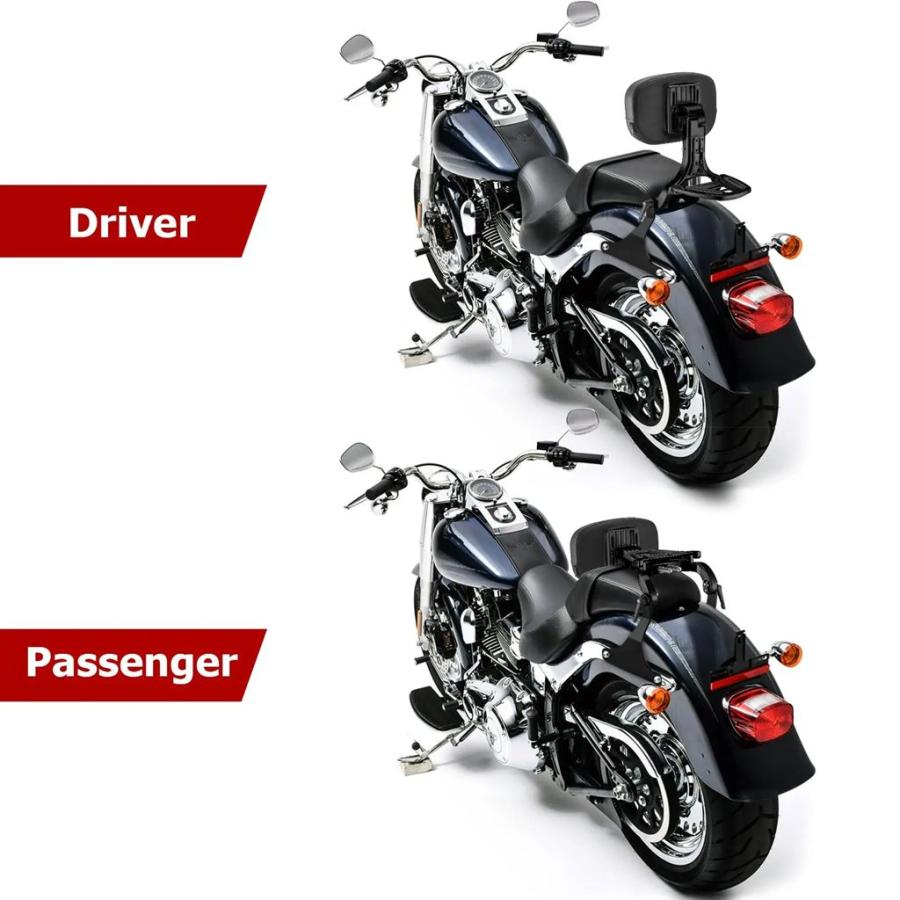 並行輸入品 バイクリアバックレストシーシーバー 2007-2017 ハーレーソフテイル ファットボーイ ナイトトレイン クロスボーンズ_9