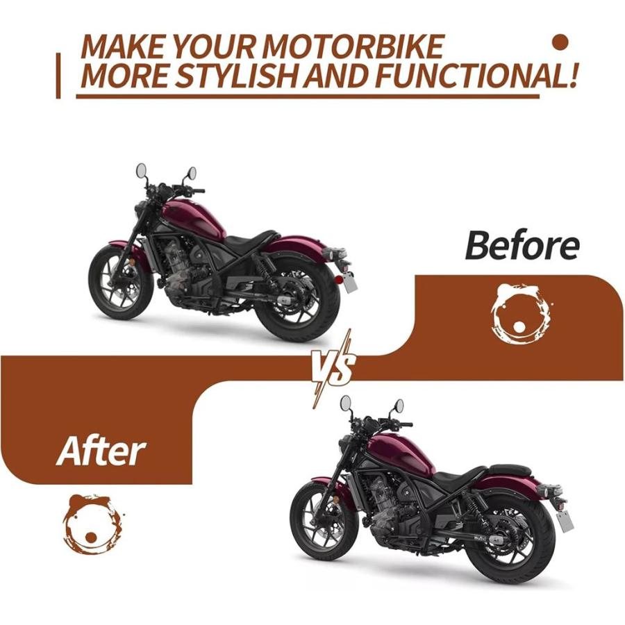 並行輸入品 ホンダレブル1100 DCT ABS 2021 2022 2023 2024 2025 2026用バイクリアパILLIONシート_3