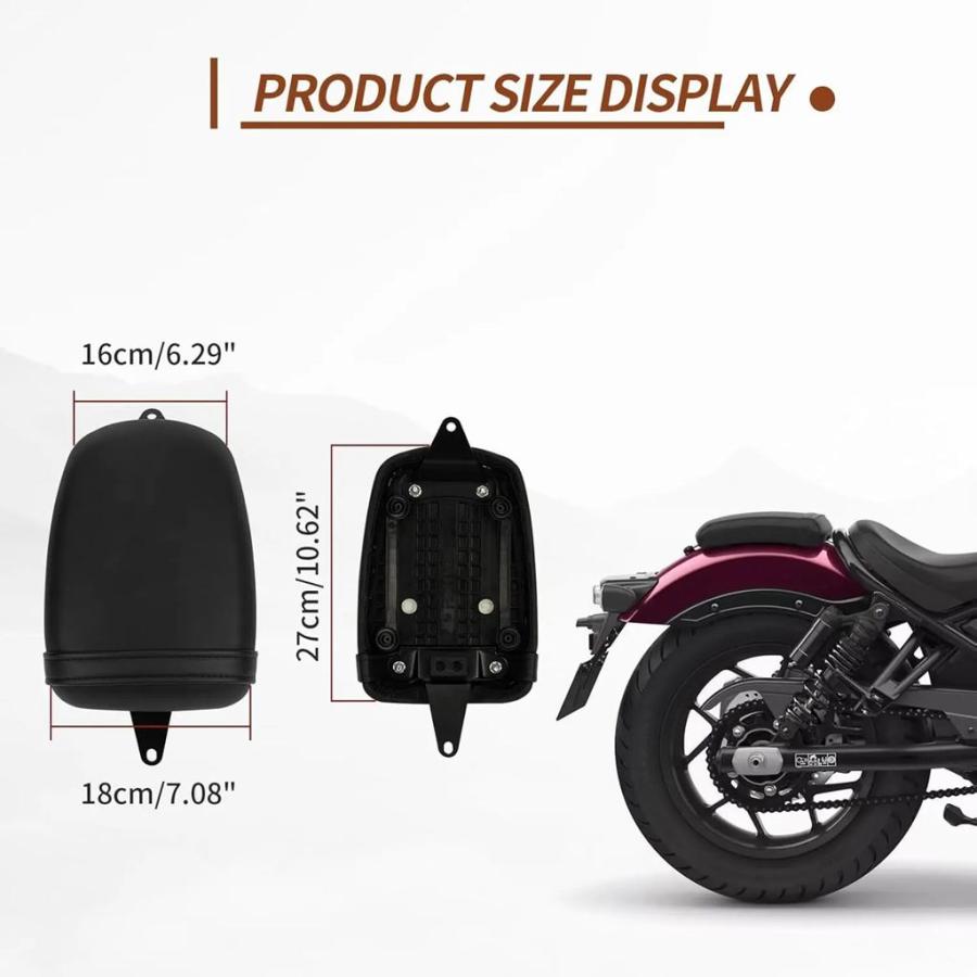 並行輸入品 ホンダレブル1100 DCT ABS 2021 2022 2023 2024 2025 2026用バイクリアパILLIONシート_5
