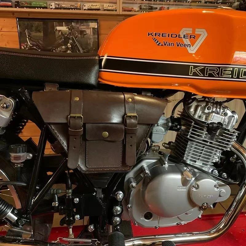 並行輸入品 ヴィンテージ汎用バイク 二輪サドルバッグ 収納ツールポーチ バイクウォーターバッグ サイドカバー mash125 mash250