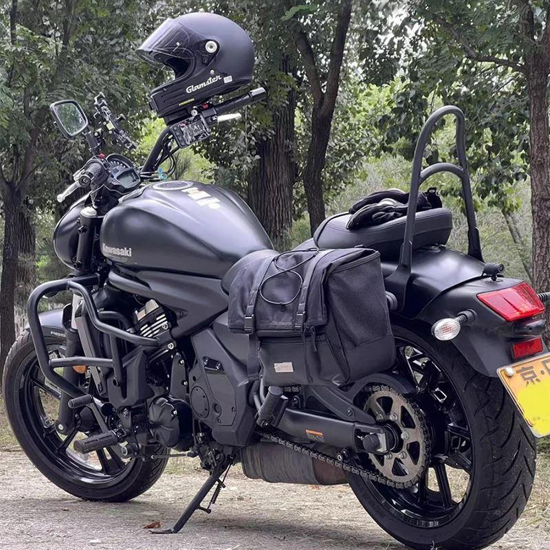並行輸入品 バイクリアサポートサドルレザーシートバッククッションパッドカスタムアクセサリーカワサキバルカン 650 バルカン S_7