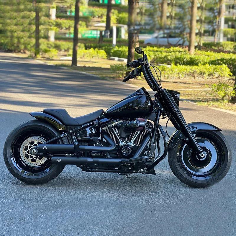 並行輸入品 バイクグロスブラックフロントチンスポイラーアンダーラジエーターカバーハーレーソフテイルストリートボブブレイク
