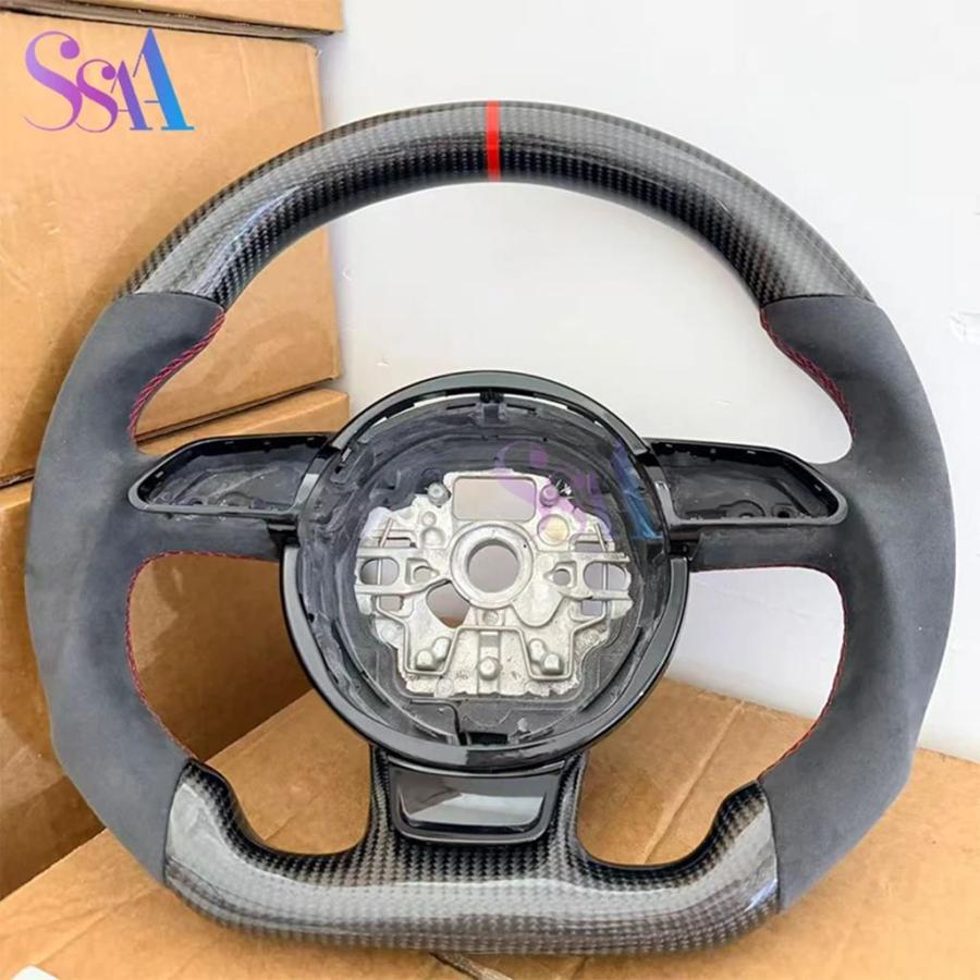 並行輸入品 アウディA6 C7 A1 A7RS5-ES7モデルカーボンフラットボトムスポーツステアリングホイールアップグレードの画像