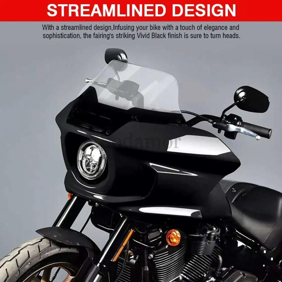 並行輸入品 バイクアクセサリーフロントヘッドライトフェアリングフロントガラスフロントガラスカバーハーレーソフテイル FXRST_5