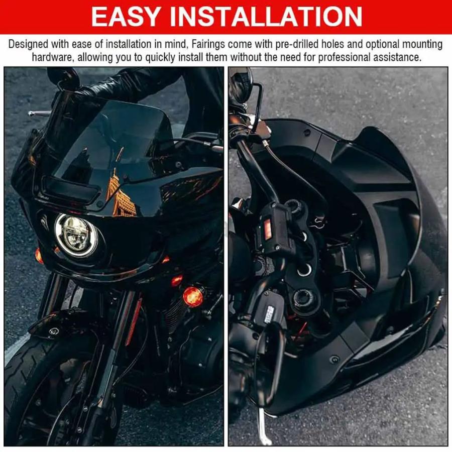 並行輸入品 バイクアクセサリーフロントヘッドライトフェアリングフロントガラスフロントガラスカバーハーレーソフテイル FXRST_6