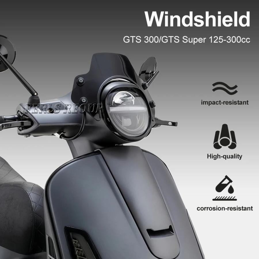 並行輸入品 ベスパ GTS 125 250 300 / スーパー 2023+ 用 フロントウィンドスクリーン フライスクリーンキット | GTS300_5