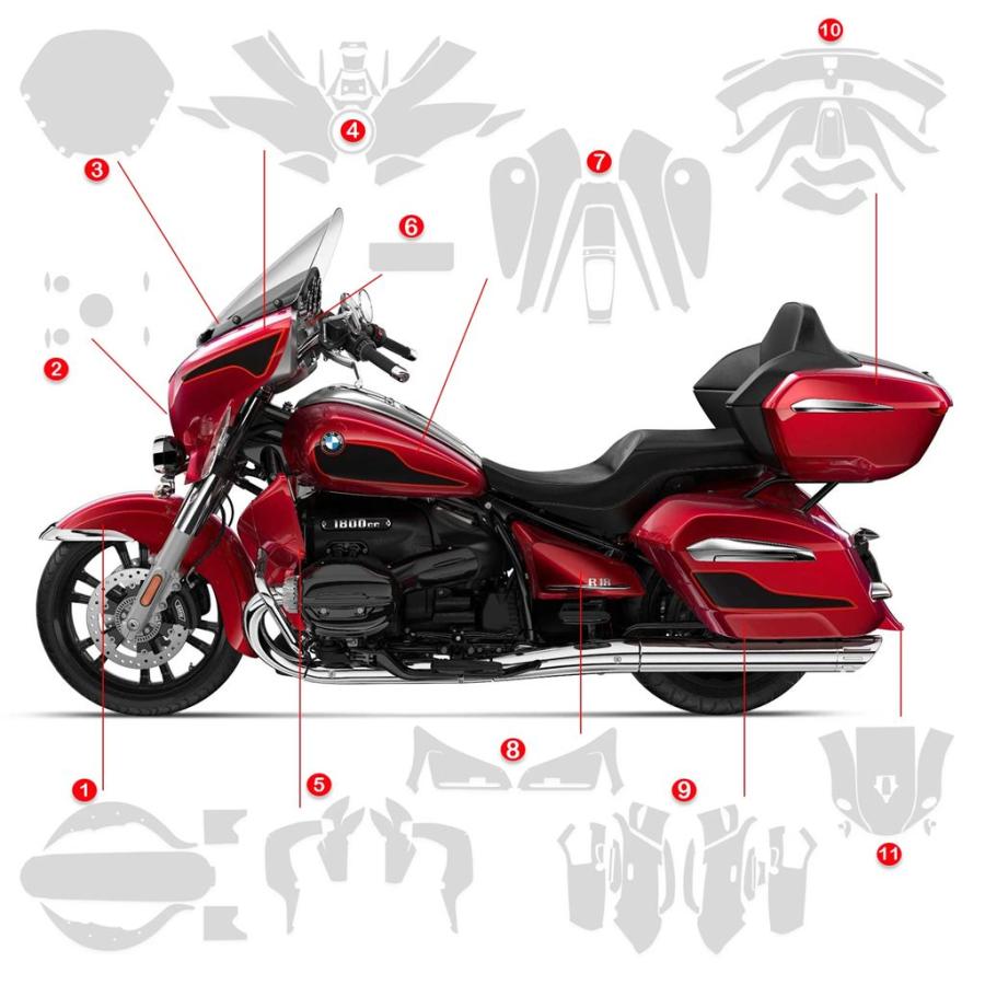 並行輸入品 BMW R18 トランスコンチネンタルバイク用 TPU 目見えペイント保護フィルム PPF_13