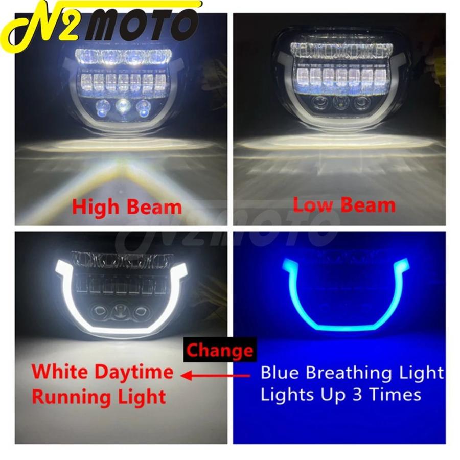 【並行輸入品】バイク LED ヘッドライトアセンブリフロントライトハーレーツーリングストリートグライド CVO/SE FLHXSE FLHX/I ウルトラ FLHXU 2023 2024の画像