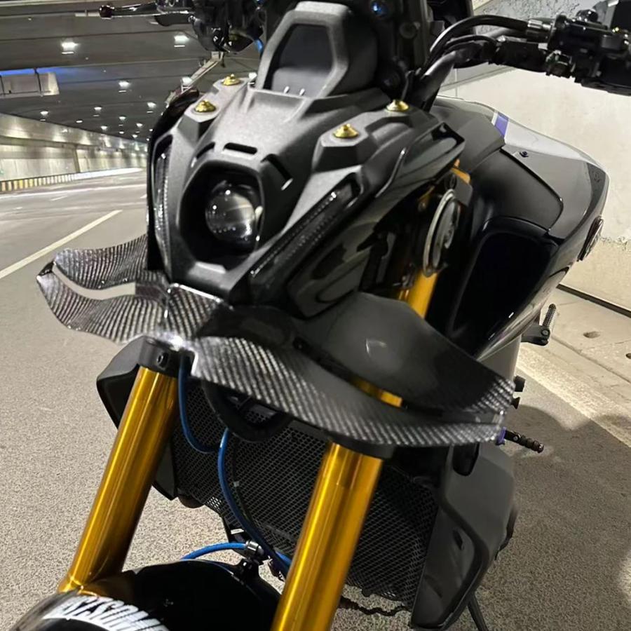 並行輸入品 ヤマハ MT-09/MT-09SP 2021-2023 バイク 100% カーボン ダウンフォースウィング フロントスポイラーキット モデル