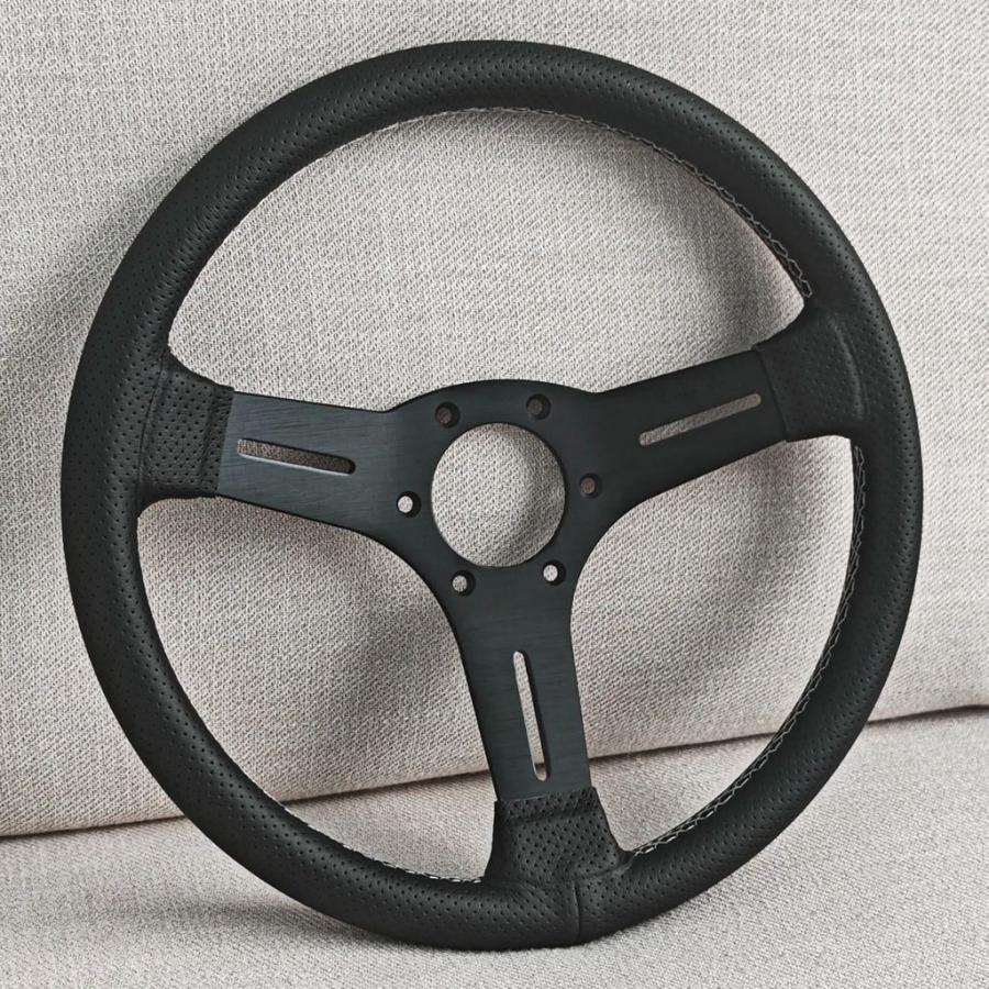 並行輸入品】汎用 13 インチ 330 mmレザーステアリングホイール