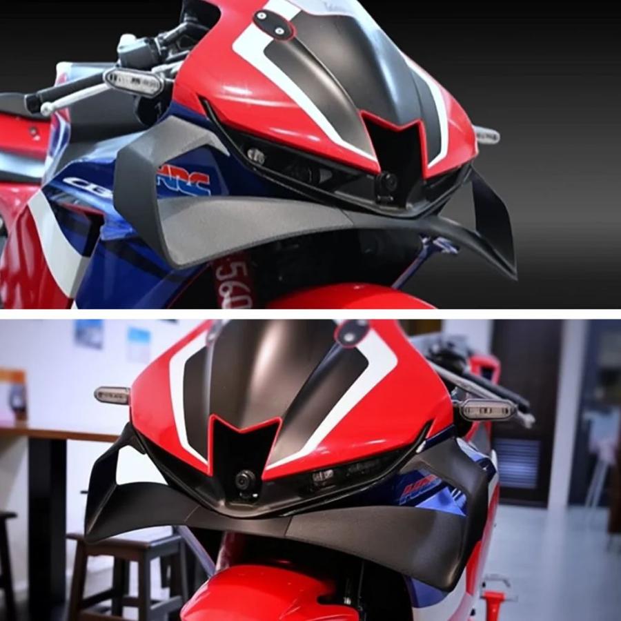 【並行輸入品】CBR600RR バイクフロントスポイラー CBR600RR CBR 600RR 2020-2025 2024 2023 バイクフェアリング固定翼空力ウイングレット_4