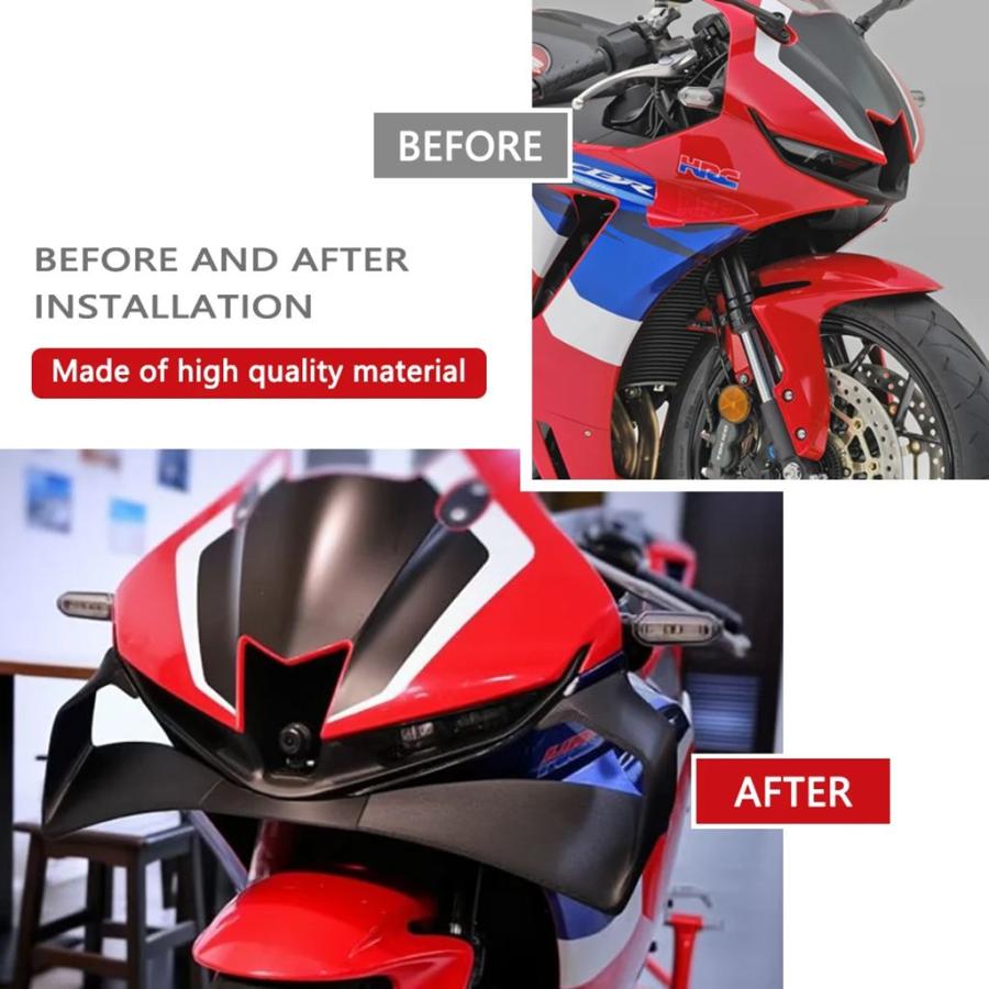 【並行輸入品】CBR600RR バイクフロントスポイラー CBR600RR CBR 600RR 2020-2025 2024 2023 バイクフェアリング固定翼空力ウイングレット_5