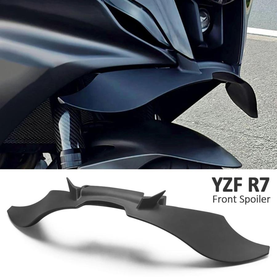 【並行輸入品】バイク黒フロントフェアリングウイングレット空力ウイングディフレクターアクセサリーヤマハ YZF-R7 YZFR7 YZF R7