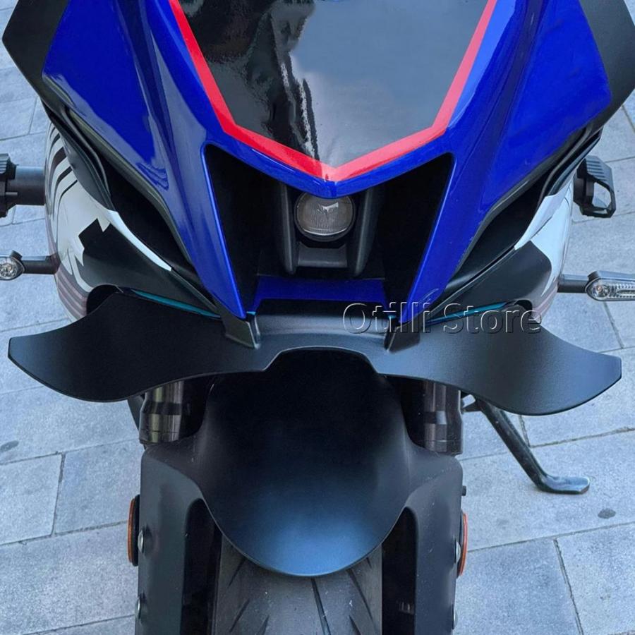 並行輸入品】バイク黒フロントフェアリングウイングレット空力ウイング
