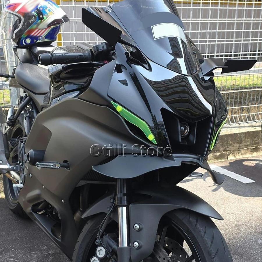 並行輸入品】バイク黒フロントフェアリングウイングレット空力ウイング