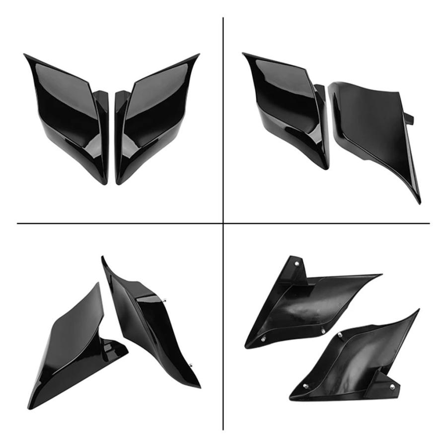 【並行輸入品】バイク ABS プラスチックストレッチ拡張サイドカバーパネル黒ハーレーツーリングエレクトラストリートグライドロードキング 2014-2023_3