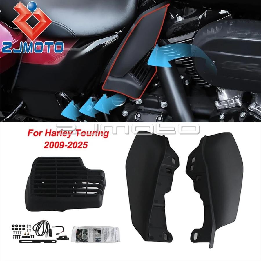 【並行輸入品】バイクラジエータークールフローファンキットハーレーエレクトラグライド FLHT FLHTCU FLHTCUL FLHTC FLHTK FLHTCU ストリートグライド FLHXSの画像