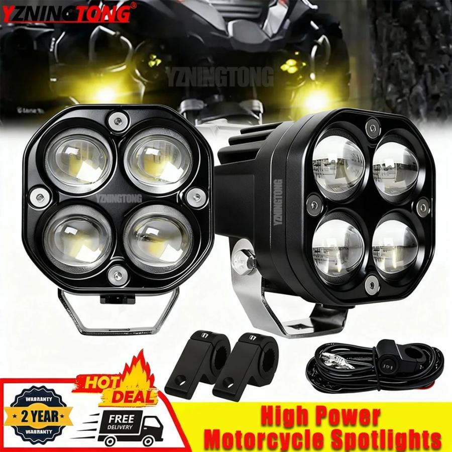 並行輸入品】3インチバイク用LEDヘッドライトバルブ680Wデュアルカラー